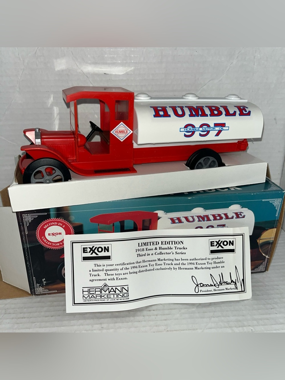 1994 Exxon Special Limited Edition Humble Motor Oil 997 Toy Tanker Truck New